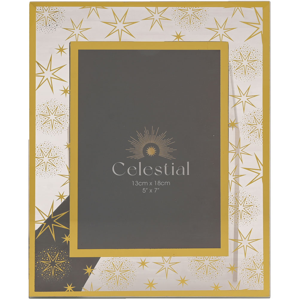 The Christmas Gift Co Celestial Gold Glass Photo Frame 5 x 7 inch Image 1
