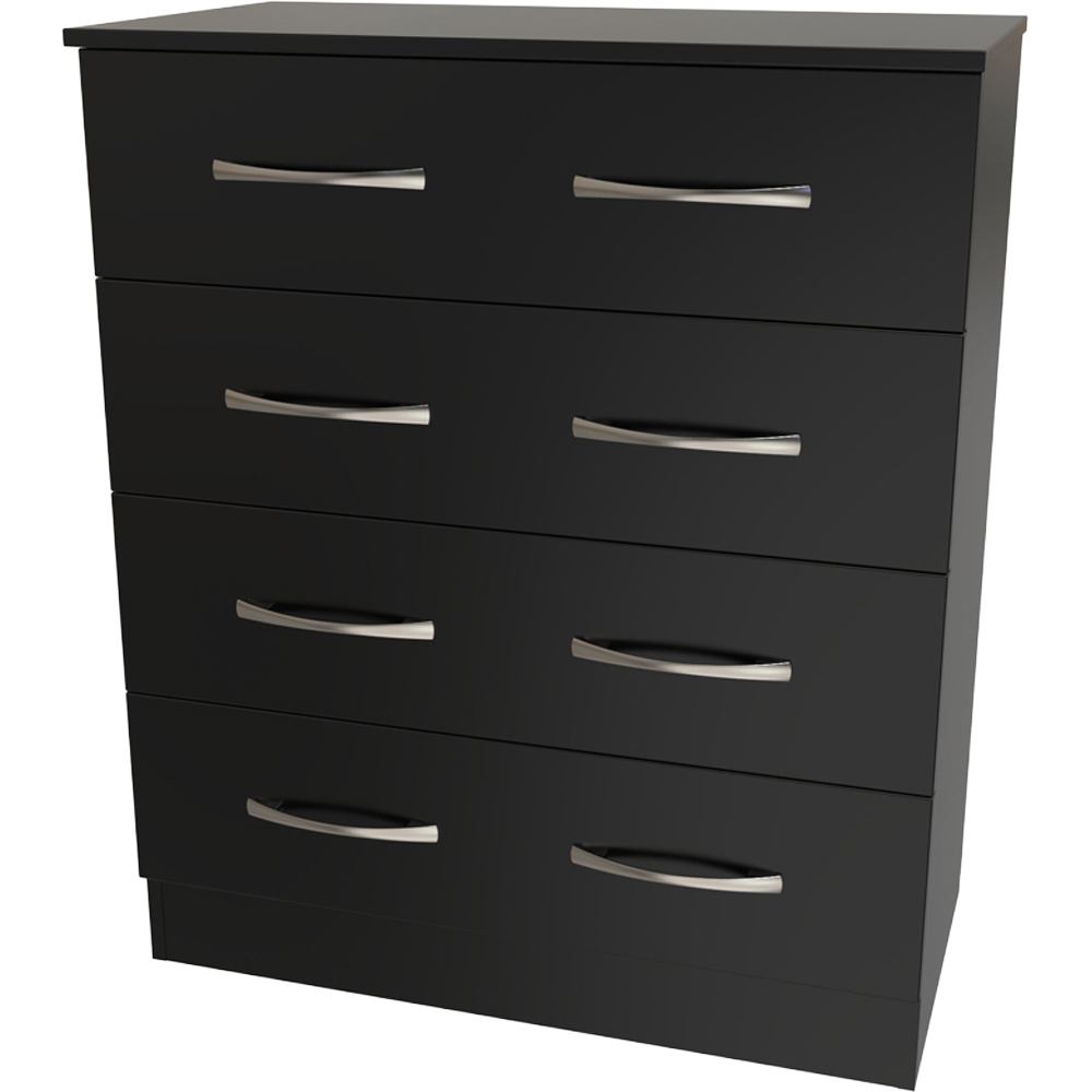 Crowndale Avon 4 Drawer Matt Black Chest of Drawers Ready Assembled Image 4