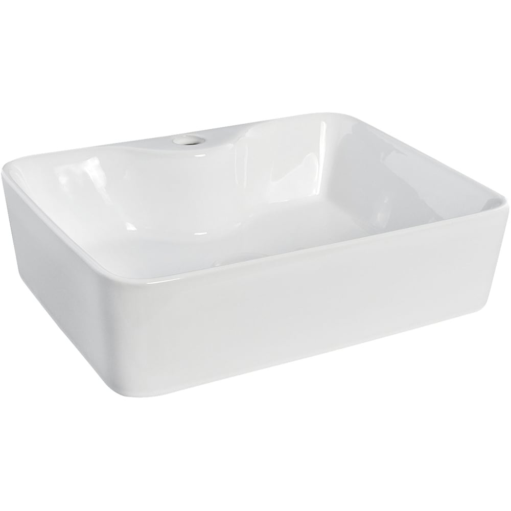 nuie White 1 Tap Hole Rectangular Vessel 485mm Image 1