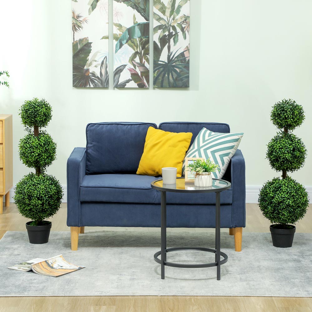 Portland Green Artificial Plants Boxwood Tree in Pot 2 Pack Image 2