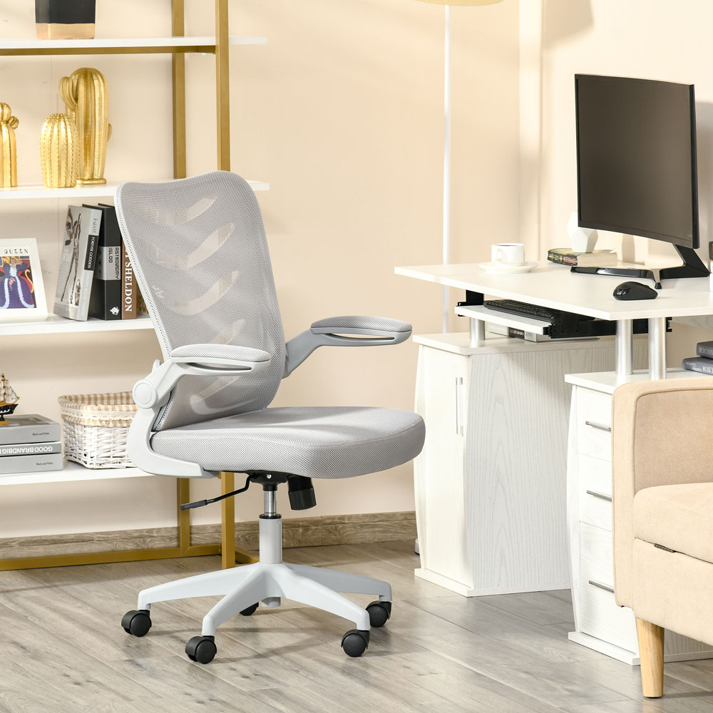 Portland Grey Mesh Swivel Lumbar Support Office Chair Image 1