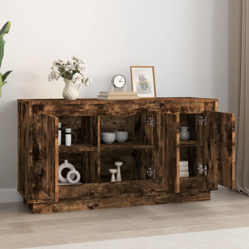 vidaXL 3 Door Smoked Oak Sideboard Image 3