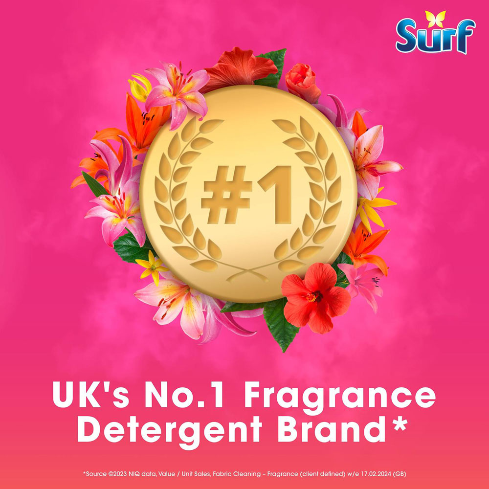 Surf Tropical Lily Laundry Washing Liquid Detergent 35 Washes 945ml 4 Pack Image 5