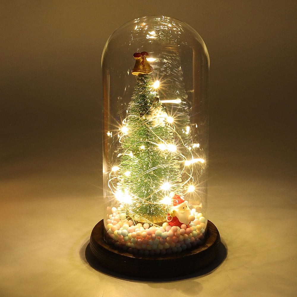 Living and Home LED Glass Dome Christmas Tree Image 2
