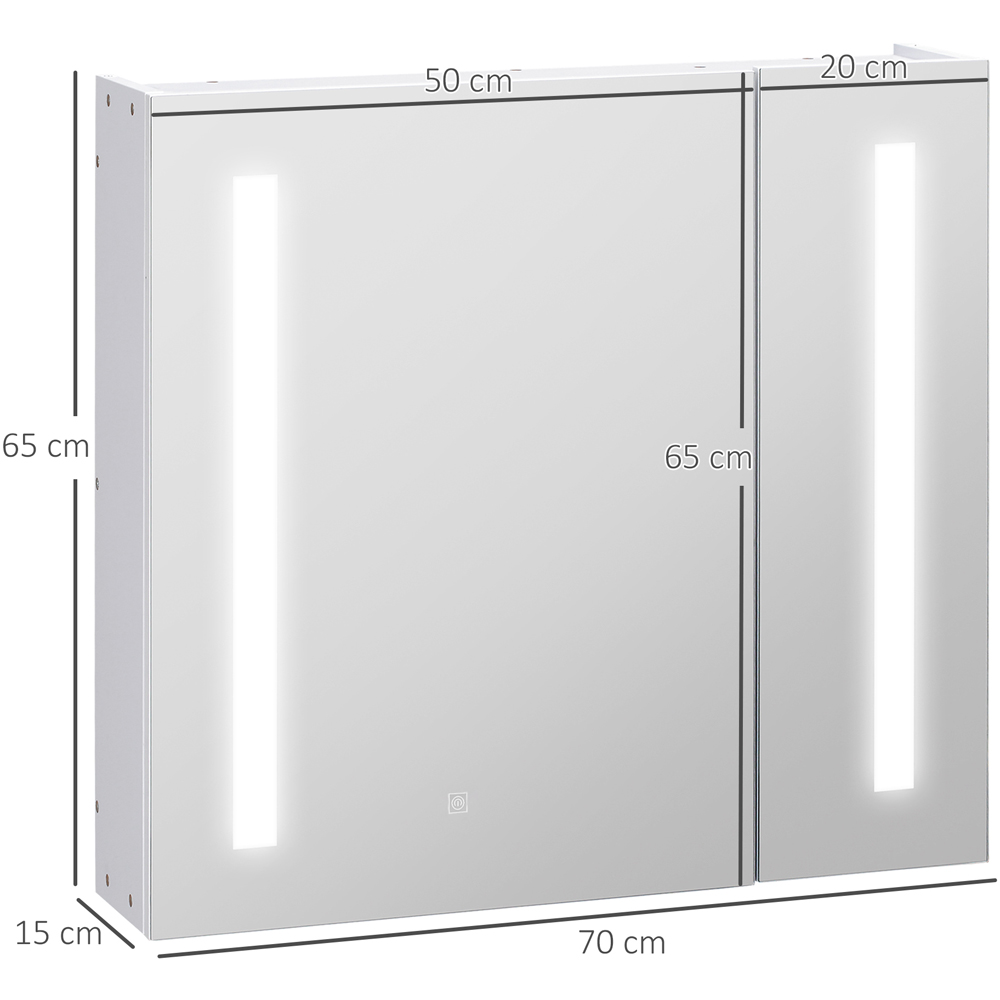 Kleankin White Illuminated Bathroom Cabinet Image 9