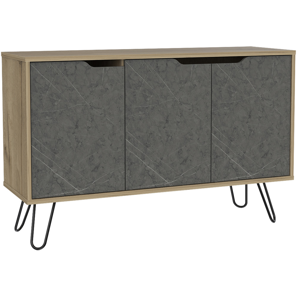 Core Products Manhattan 3 Doors Pine and Grey Medium Sideboard Image 2