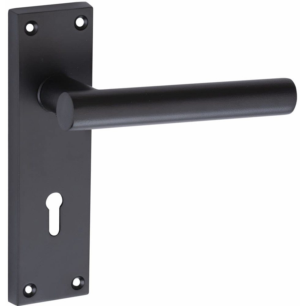 Golden Grace Matt Black T-Bar Backplate Door Handle Set Image 2