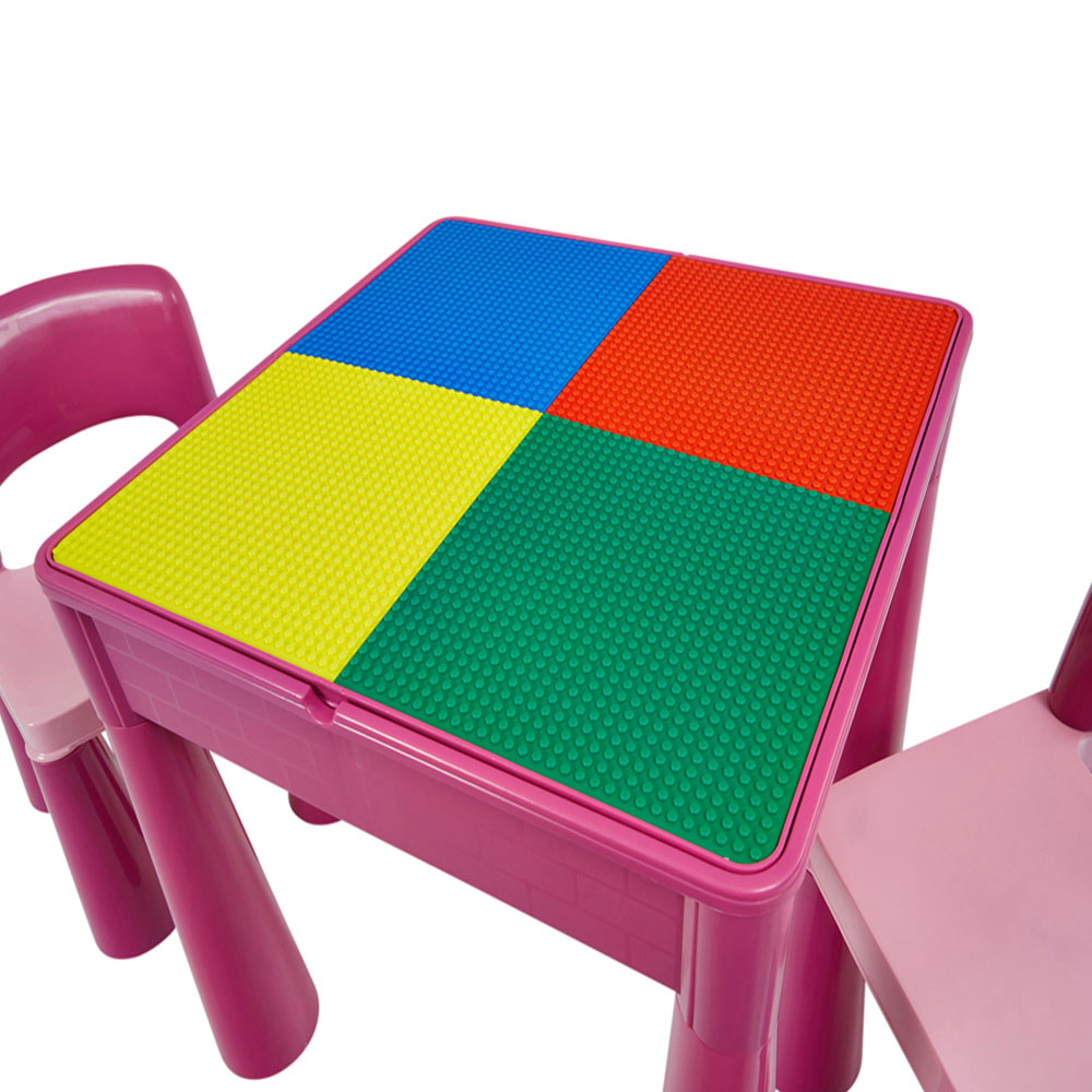 Liberty House Toys Pink Kids 5-in-1 Activity Table and Chairs Image 5
