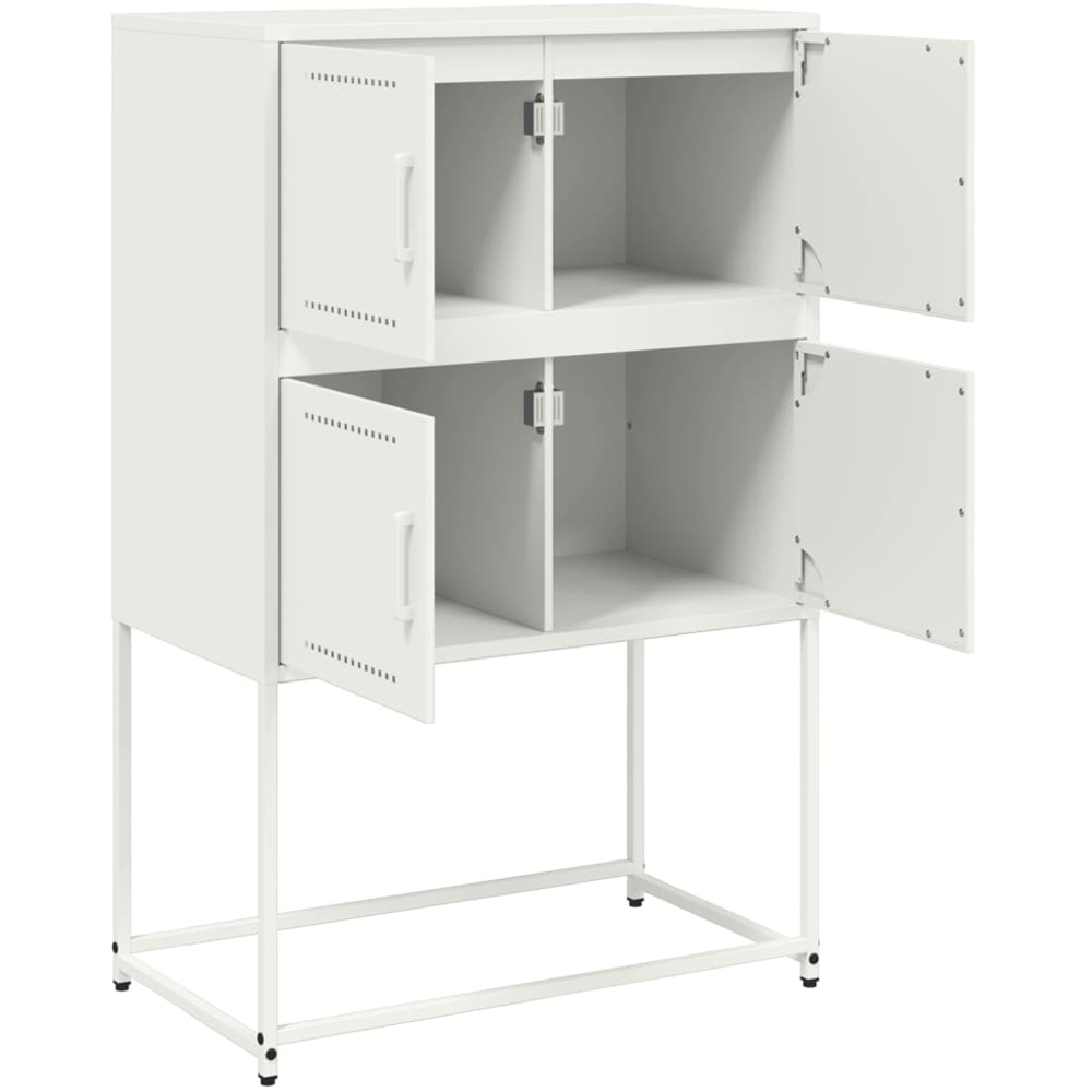 vidaXL 4 Door White Steel Sideboard Image 9