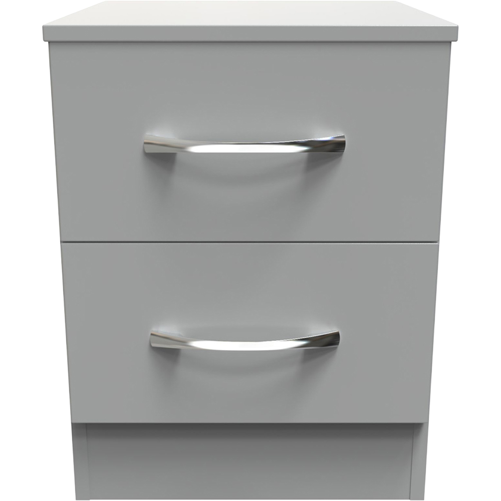 Crowndale Avon 2 Drawer Dusk Grey Bedside Cabinet Image 3