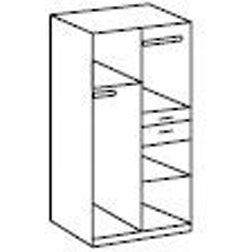 TJ'S Lyon 3 Door 2 Drawer White Wardrobe with Mirror Image 3