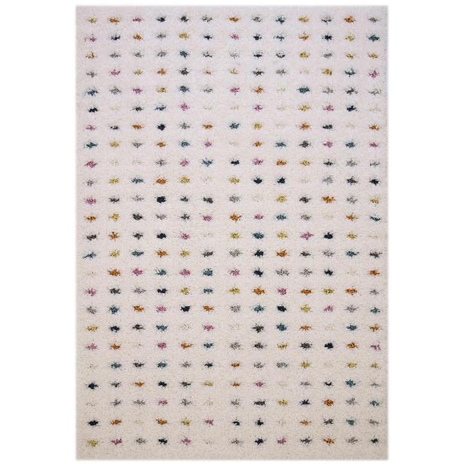 Arianna White Multi Pastel Spot Rug 120cm Image 1