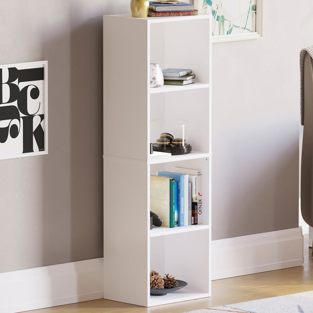 Vida Designs Oxford 4 Shelf White Bookcase Image 1