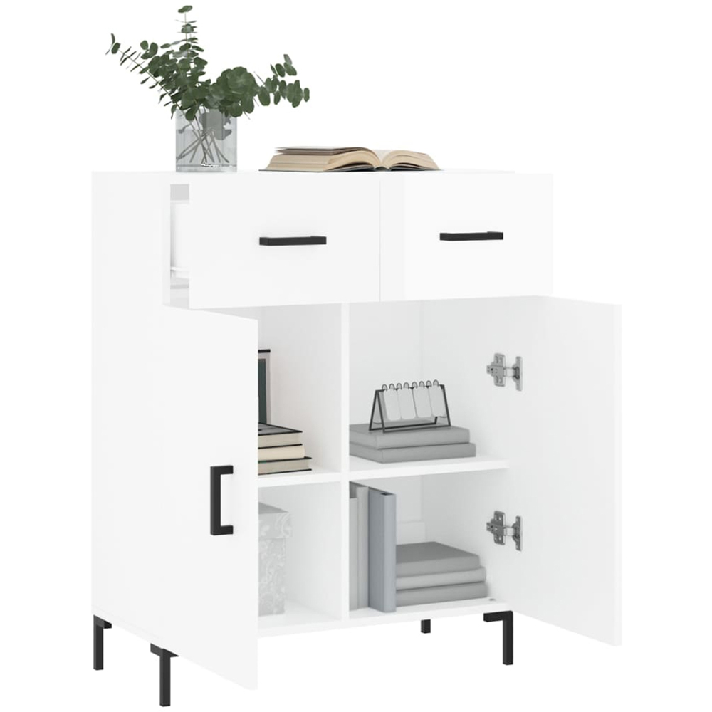 vidaXL 2 Door 2 Drawer High Gloss White Sideboard Image 4