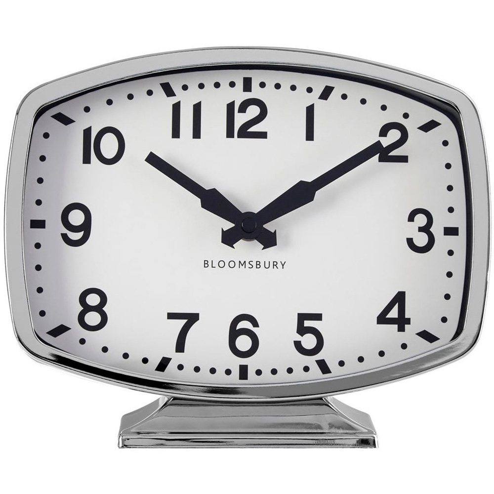 Premier Housewares Bailie Chrome Finish Table Clock Image 1