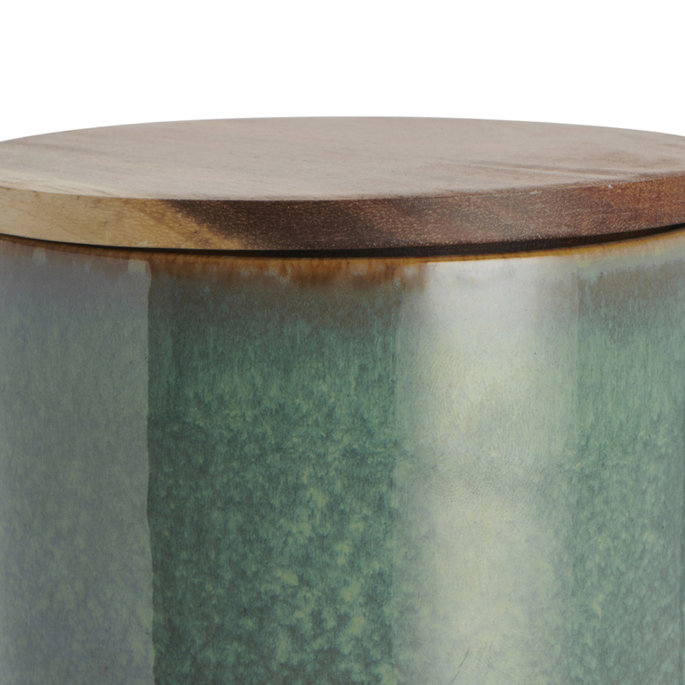 Wilko Green Reactive Glaze Storage Jar Image 4