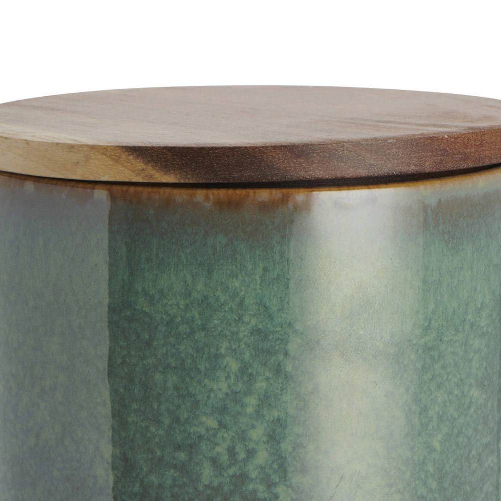 Wilko Green Reactive Glaze Storage Jar Wilko