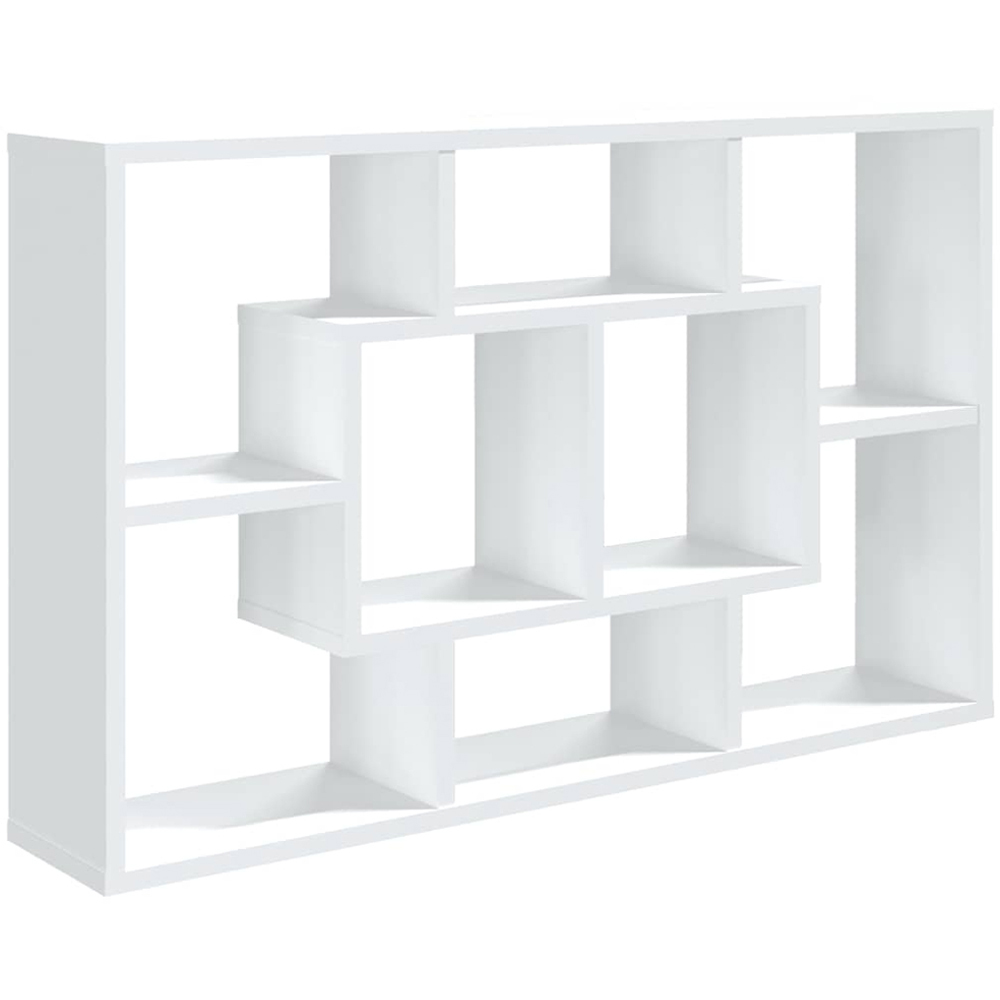 vidaXL 8 Compartment White Wall Shelf Image 2