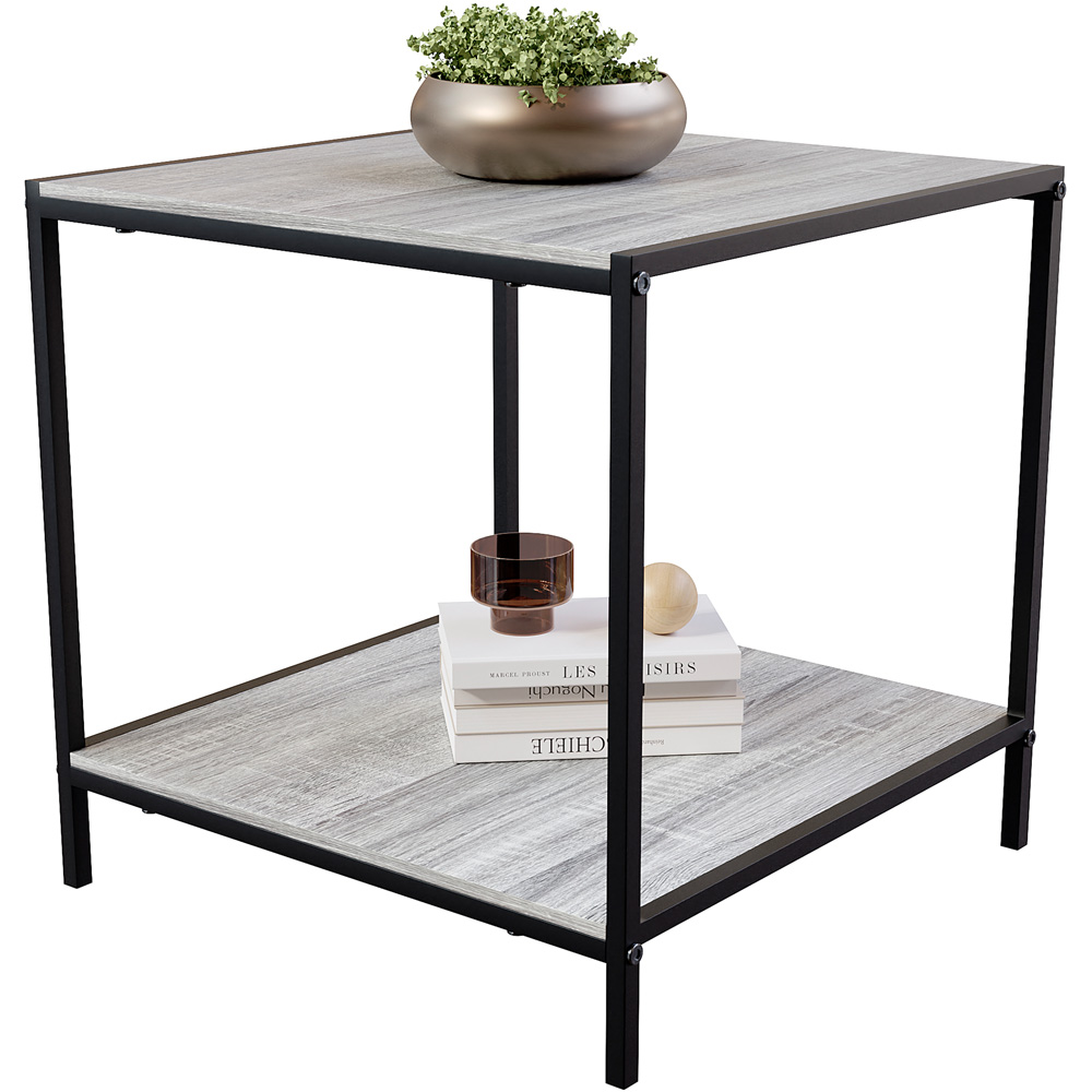 Vida Designs Brooklyn Grey Metal Frame End Table Image 2