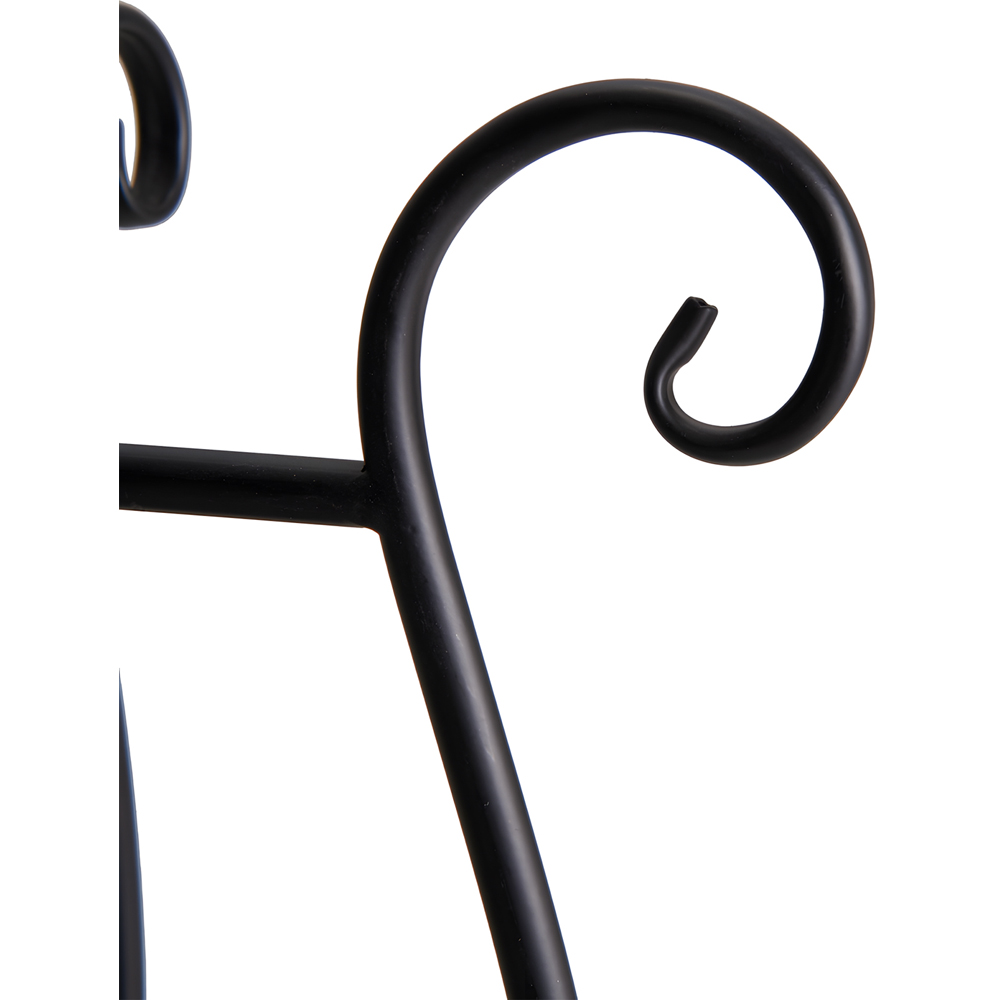 Living and Home Black Metal Scrollwork and Monstera Leaf Top Plant Stand 38cm Image 6