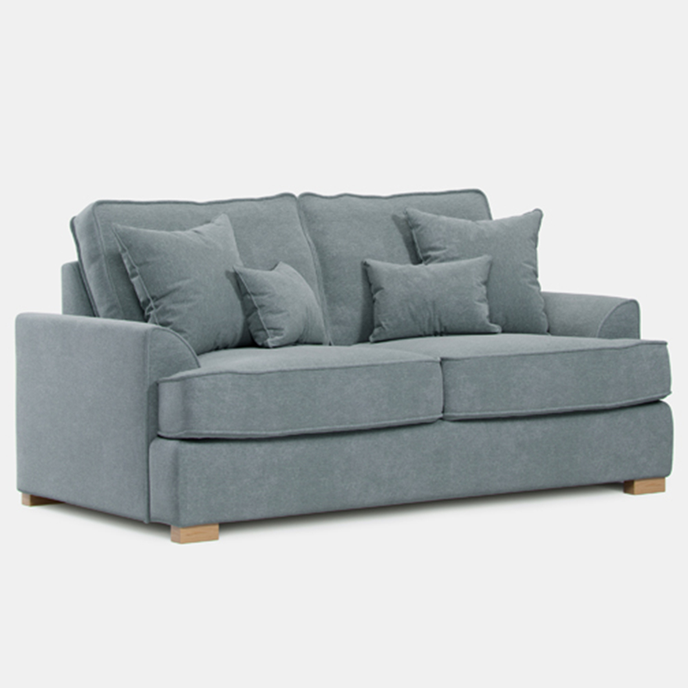 Alba City 2 Seater Fine Blue Fabric Sofa Image 2