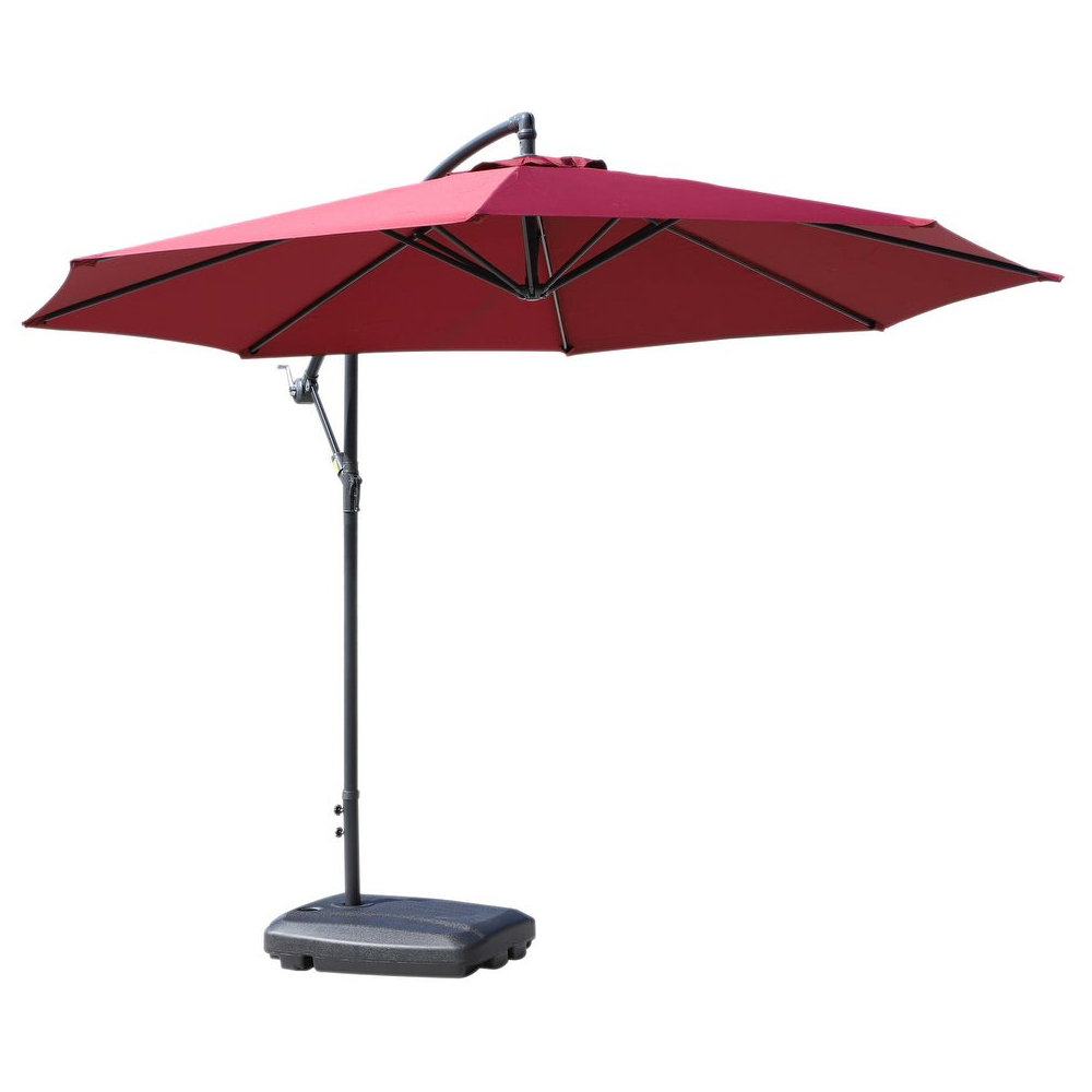 Living and Home Red Garden Cantilever Parasol with Rectangular Base 3m Image 1