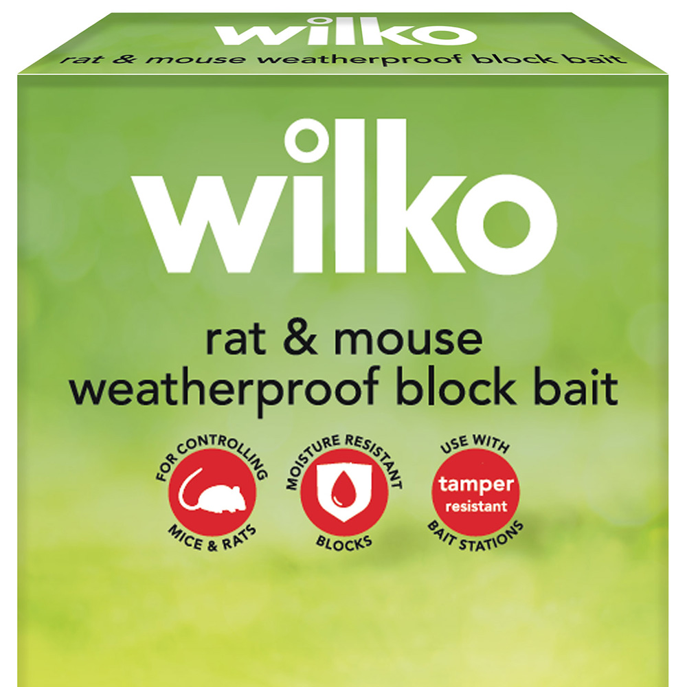 Wilko Rat and Mouse Bait and Kill Weatherproof Blocks 20 x 10g Image 3