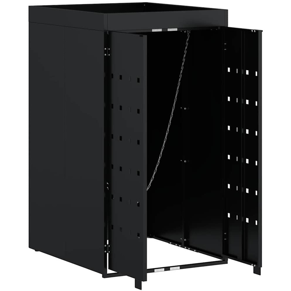 vidaXL Black Wheelie Bin Storage Shed with Planter Roof Image 5