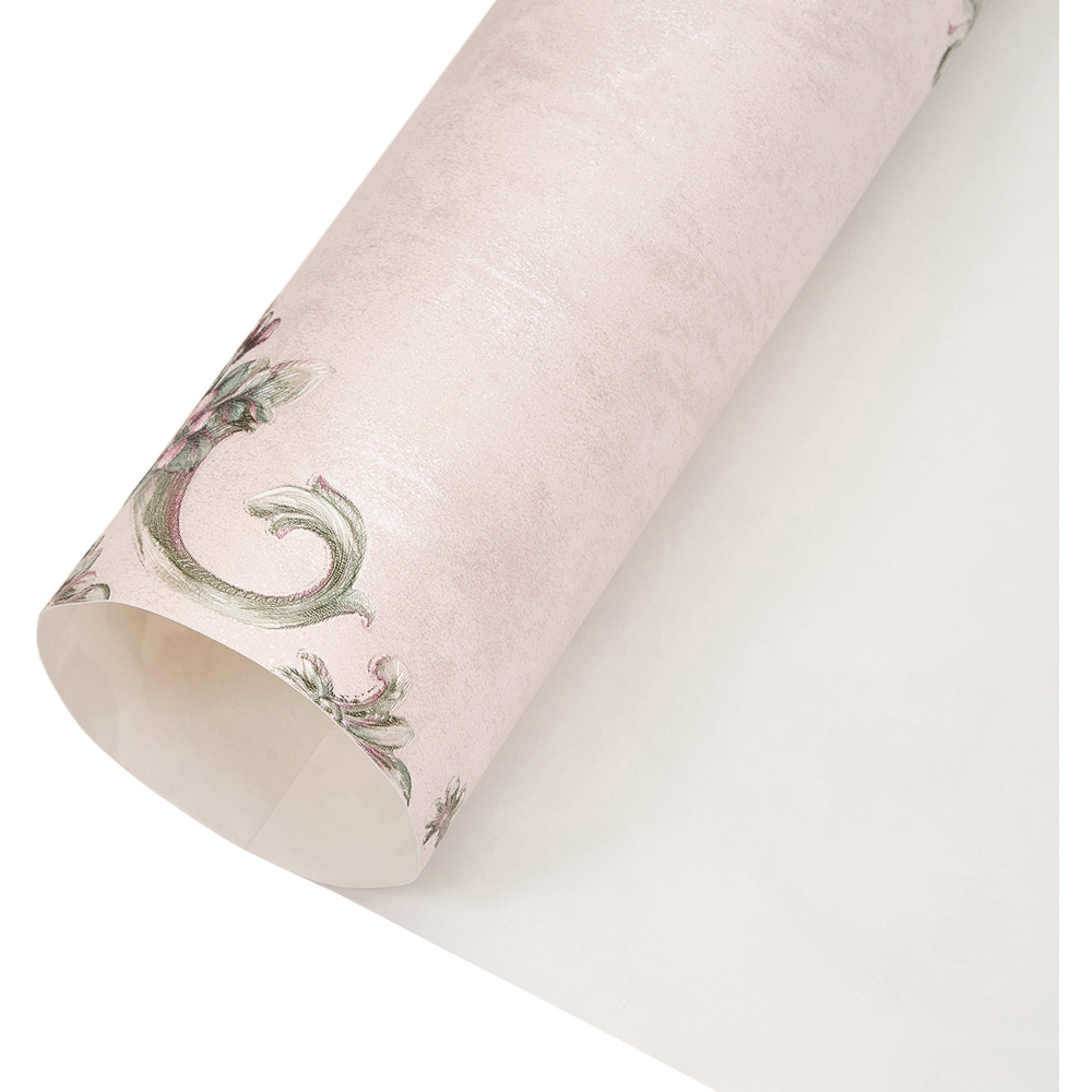 Living and Home Floral Pattern Rectangle 3D Embossed Dusty Rose Non-Pasted Wallpaper Image 4