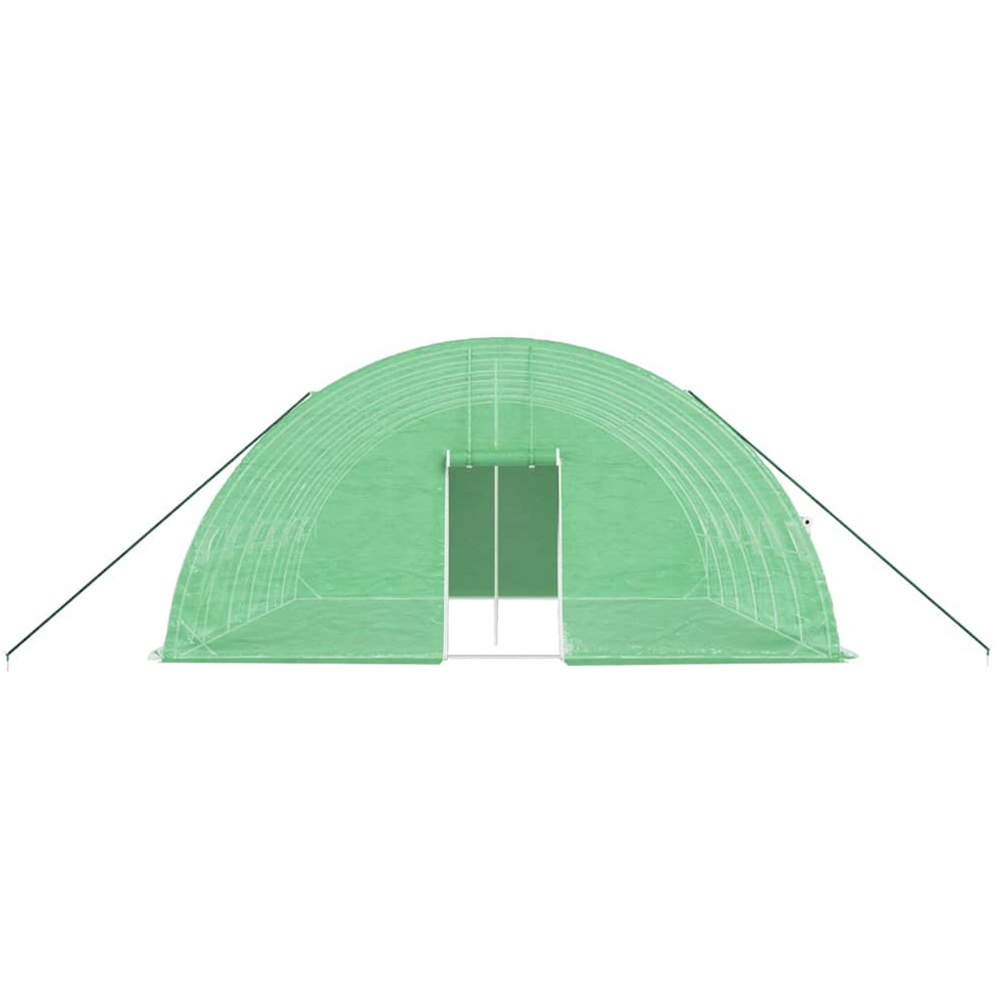 vidaXL Green Polyethylene Galvanised Steel Frame 19.6 x 19.6ft Greenhouse Image 4