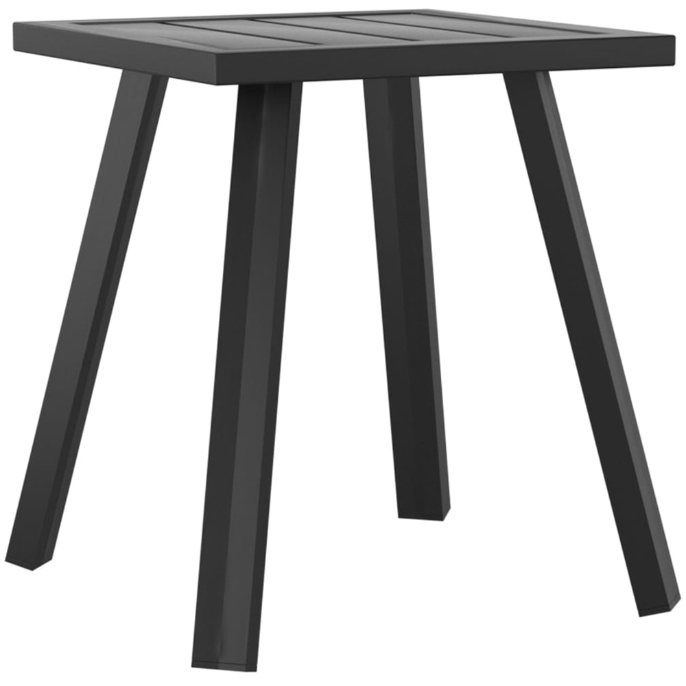 Walplus Anthracite Steel Slatted Garden Side Table Image 2
