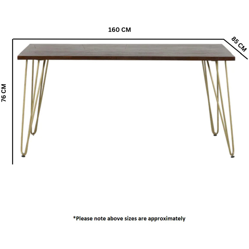 Brooklyn Ozella 4 Seater Dark Gold Dining Table Image 7