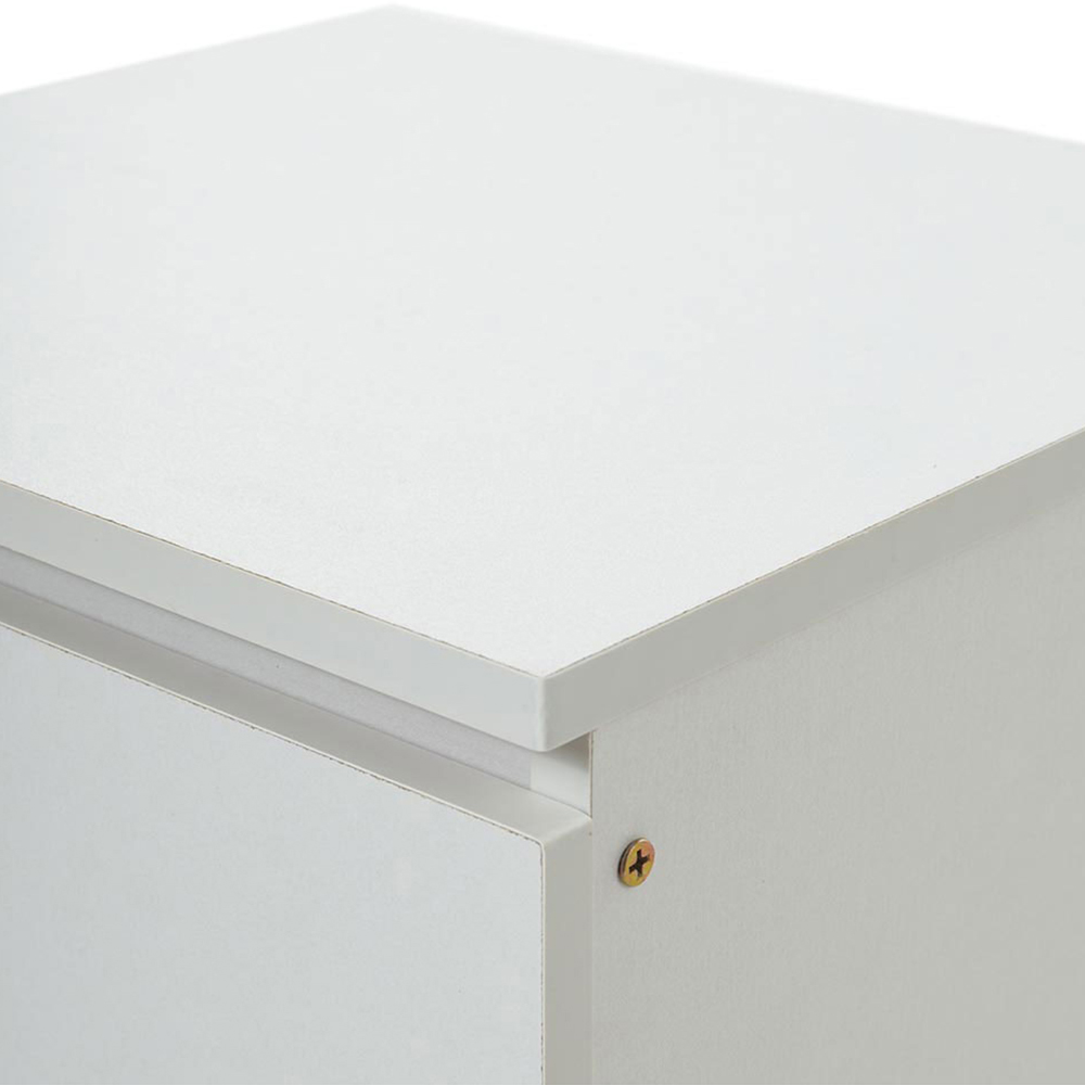 Living and Home 3 Drawer Warm White Bedside Table Image 5