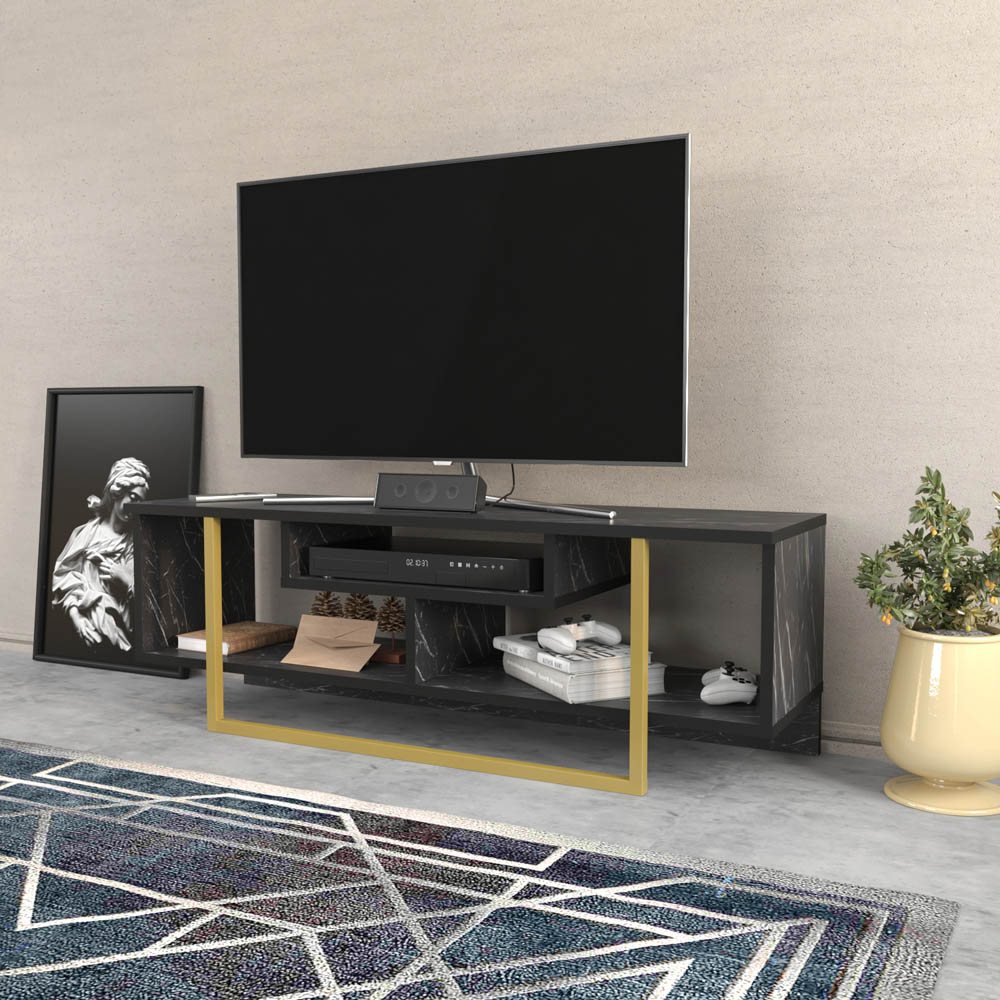 Decorotika Asal Bendire and Gold Wide TV Unit Image 5
