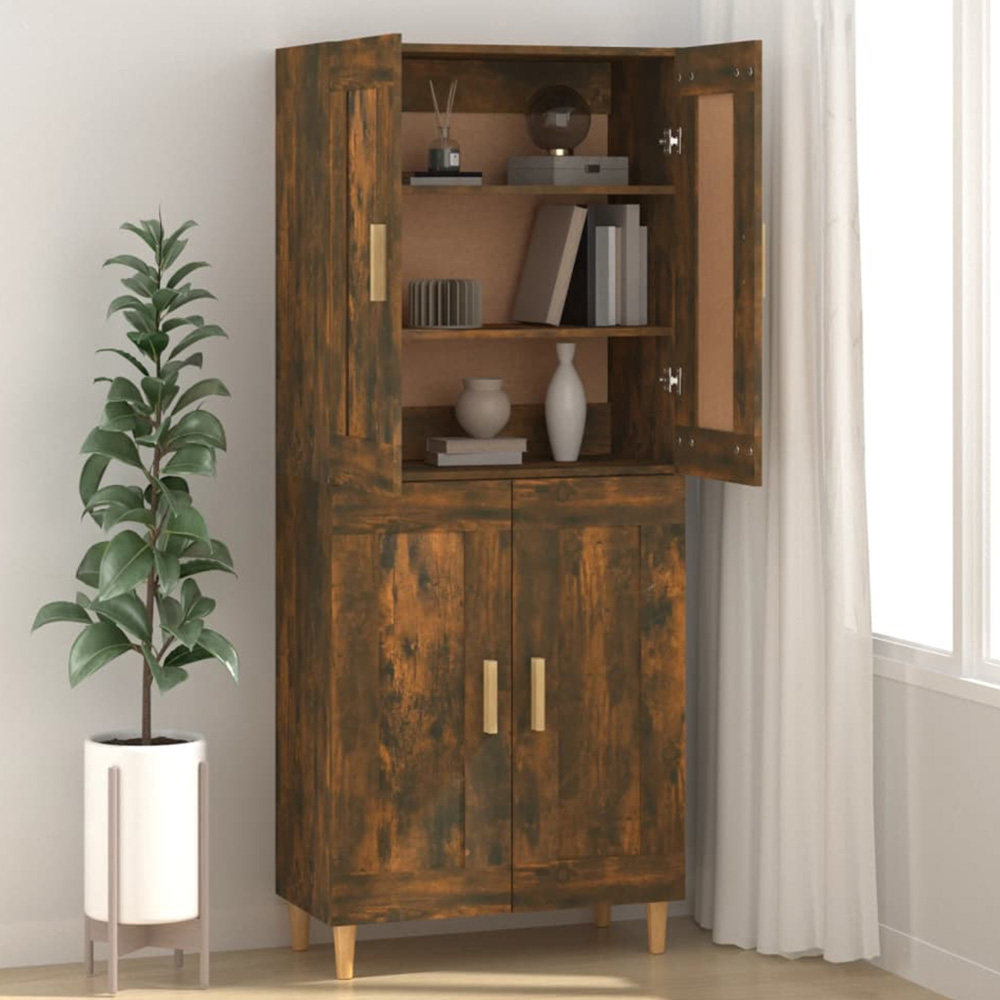 vidaXL 2 Door Smoked Oak Sideboard Image 1