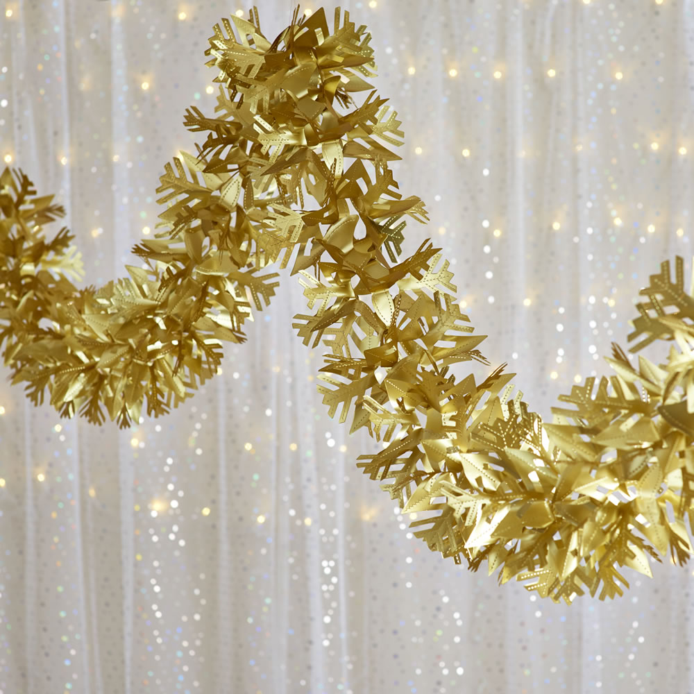 Wilko Large Foil Christmas Garland in Gold Image