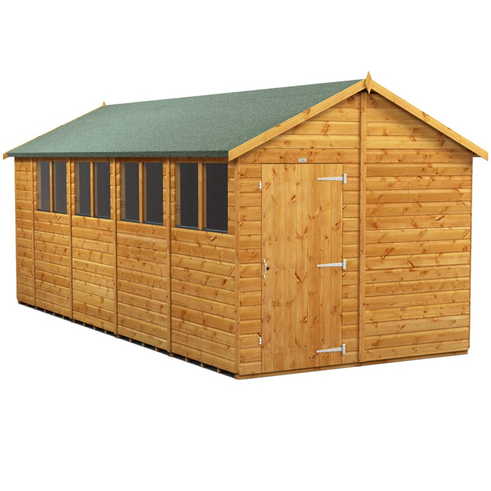 Power Sheds 18 x 8ft Apex Wooden Shed with Window Image 1