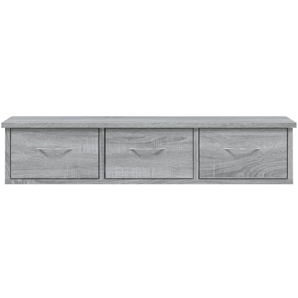 vidaXL 3 Drawer Grey Sonoma Wall Cabinet Image 4