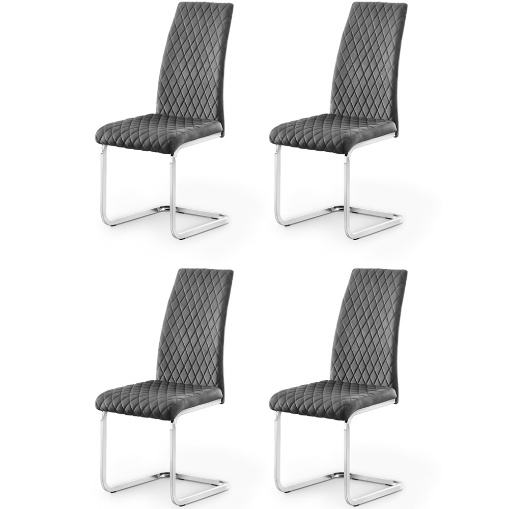 Julian Bowen Calabria Set of 4 Grey Dining Chair Image 3