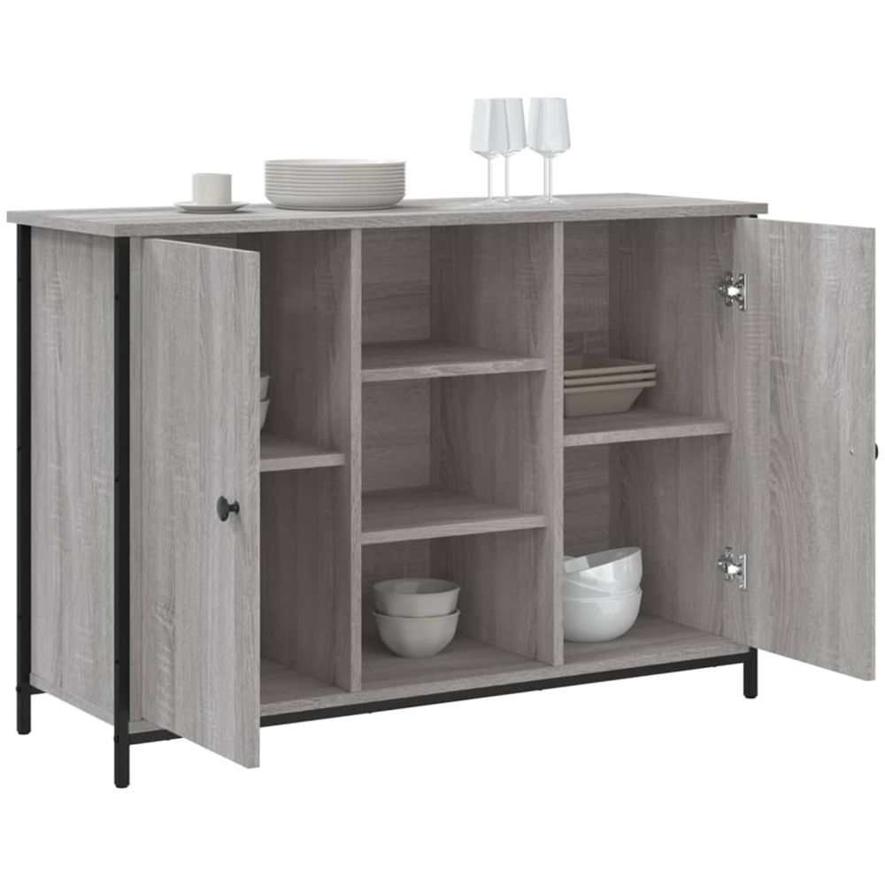 vidaXL 2 Door 3 Shelf Grey Sonoma Wooden Sideboard Image 4