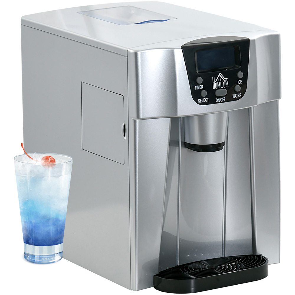 HOMCOM 800-141 Silver Ice Maker Machine and Water Dispenser 3L Image 3