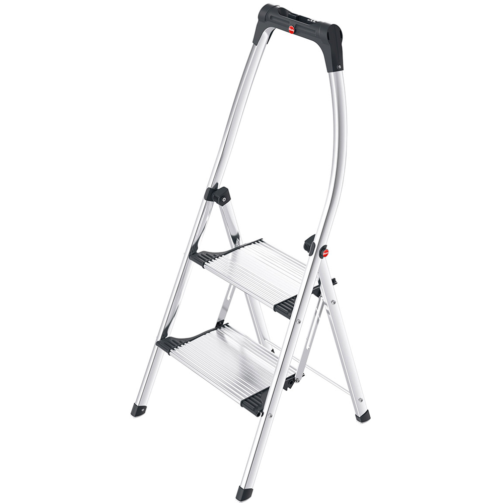 Hailo 4302-301 K100 2 Tread Topline Aluminium Comfort Step Ladder Image 1