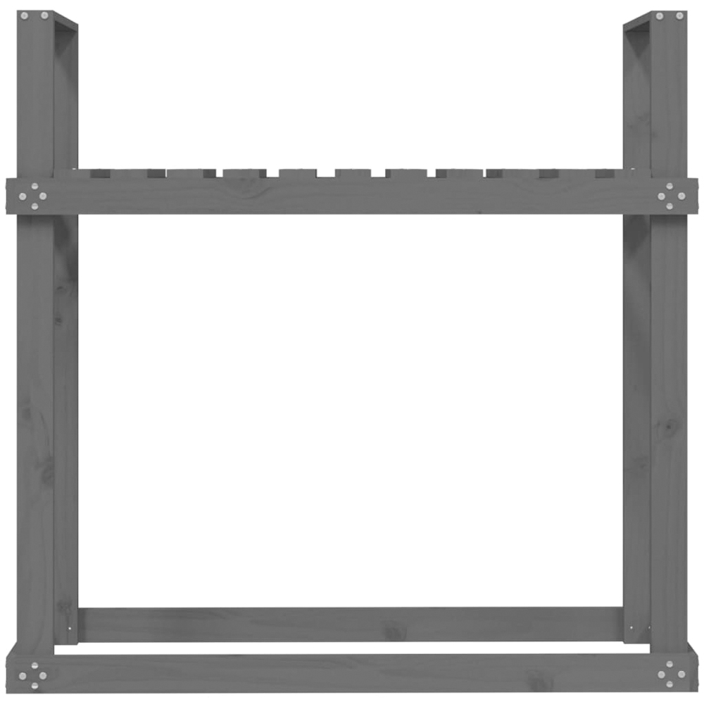 vidaXL Grey Solid Pine Wood Firewood Rack 110 x 35 x 108.5cm Image 4