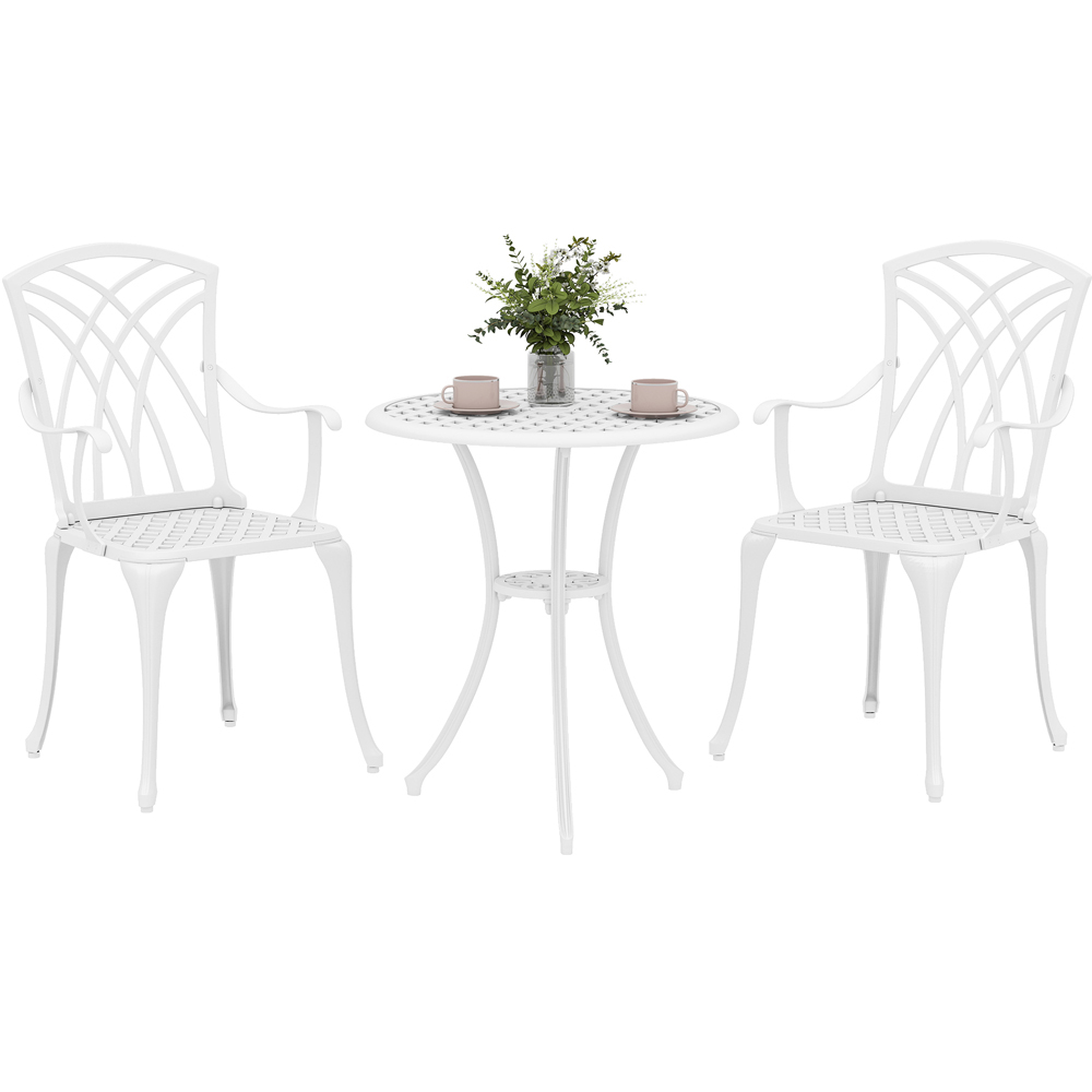 Outsunny 2 Seater Garden Bistro Set with Umbrella Hole Image 2