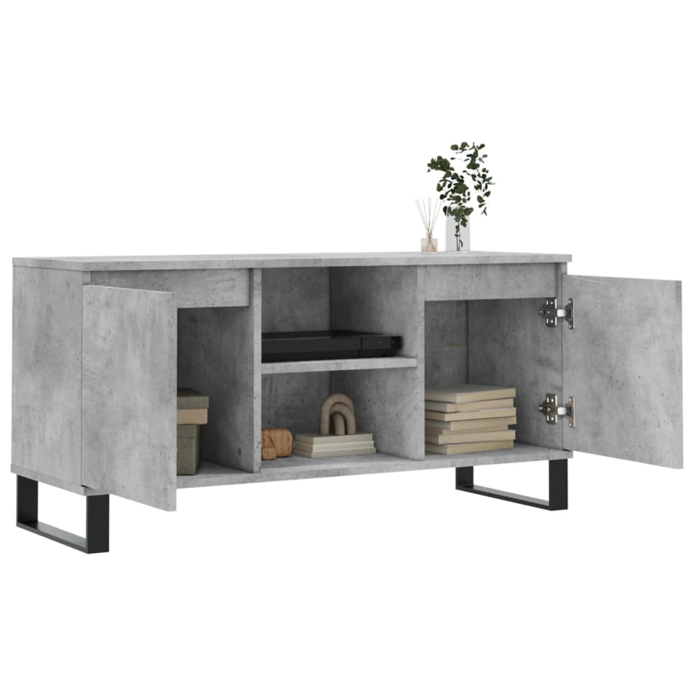 vidaXL 2 Door 2 Shelf Concrete Grey TV Cabinet Image 4