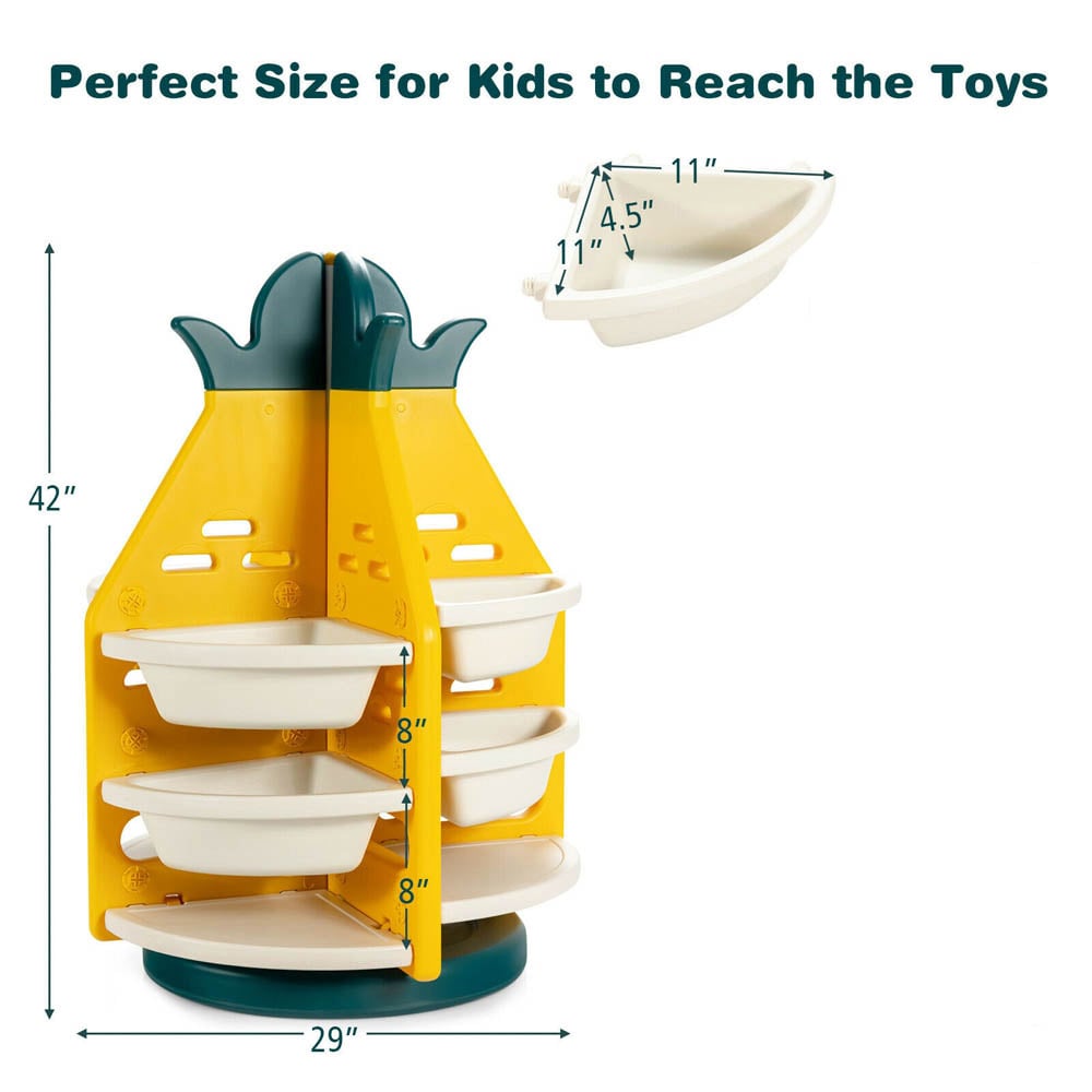 Costway Pineapple Toy Storage Organiser Image 9