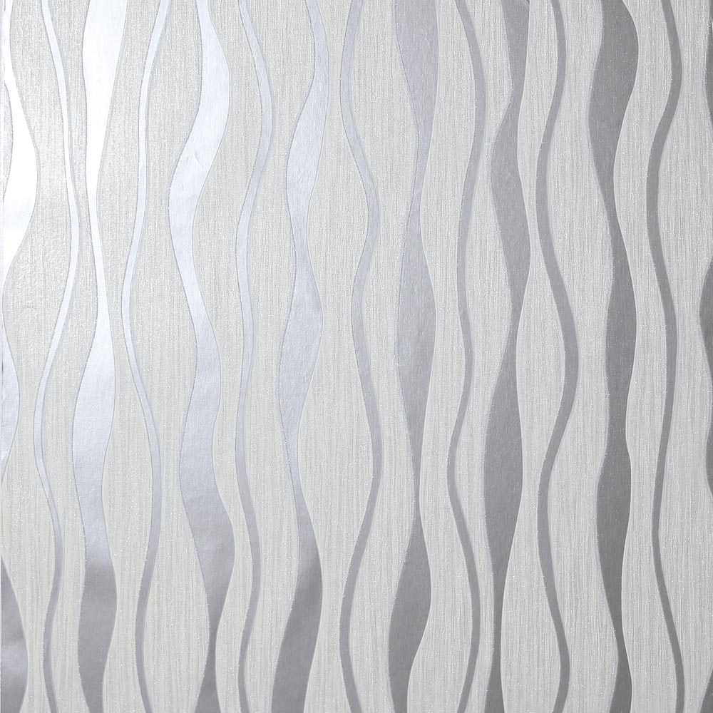 Arthouse Metallic Grey Wave Wallpaper Image 1