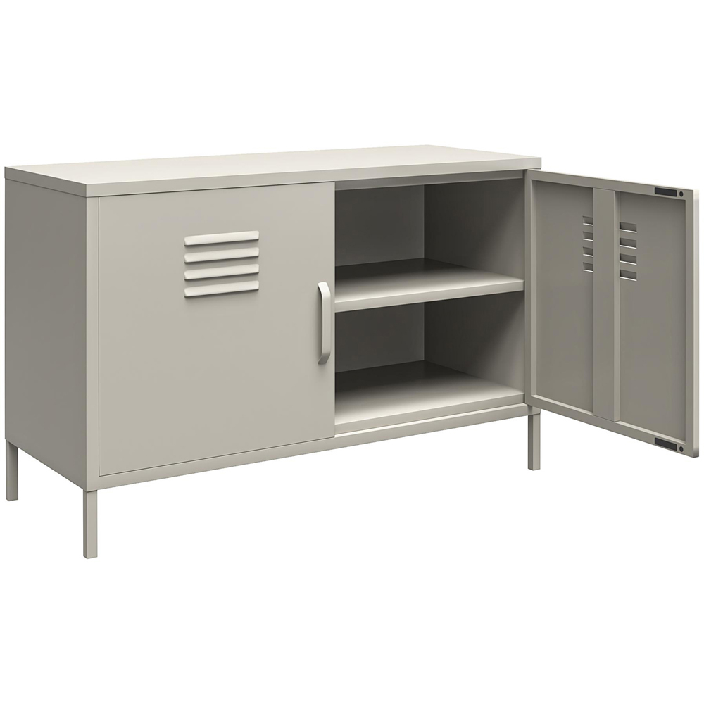 Dorel Bradford 2 Door 2 Shelf Taupe Metal Accent Cabinet Image 4