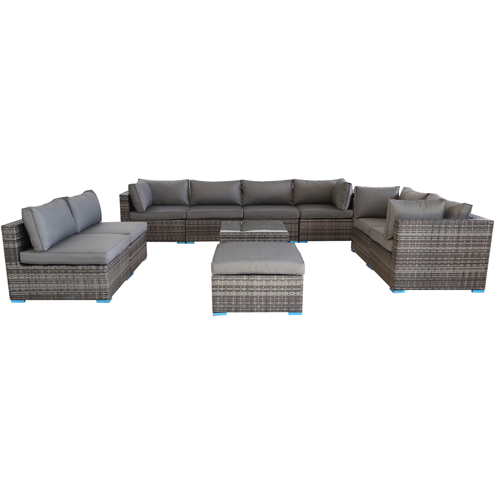Furniture One 9 Seater Grey Rattan Garden Sofa Set Image 2