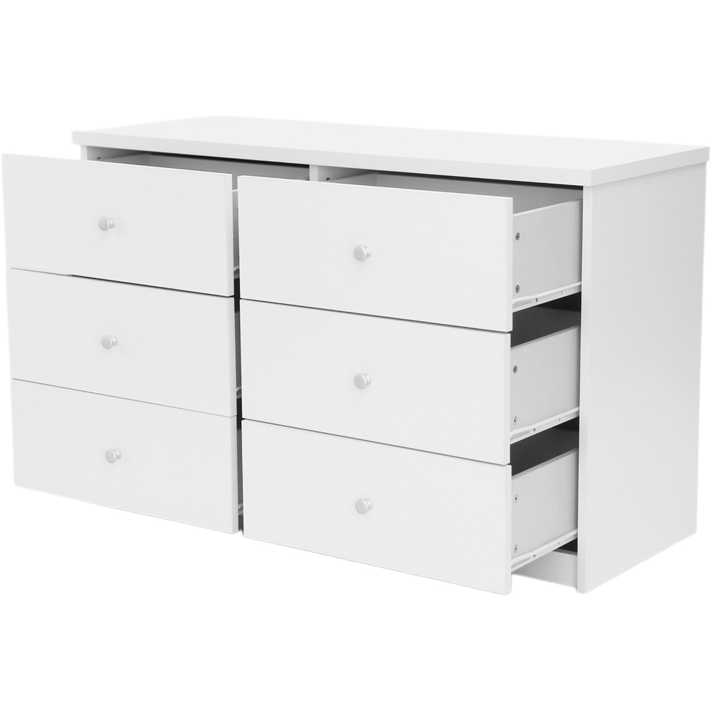 Core Products Erin 6 Drawer White Finish Double Wide Chest of Drawers Image 2